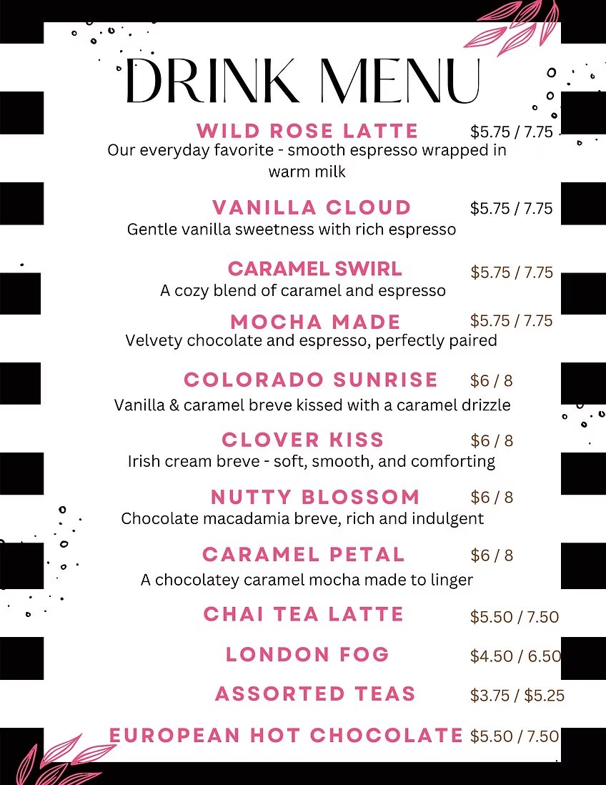 Drink menu